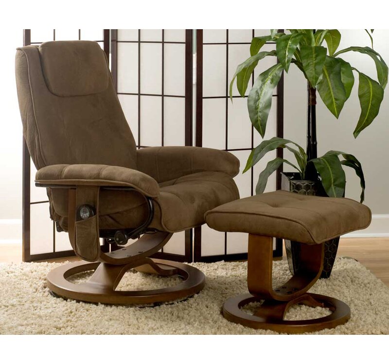 Charlton Home Reclining Heated Massage Chair with Ottoman & Reviews